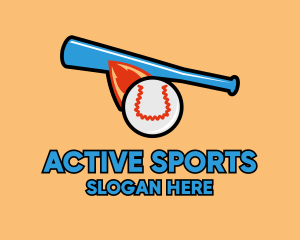 Fast Baseball Hit logo design