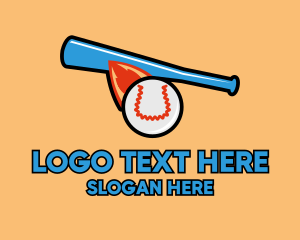 Softball - Fast Baseball Hit logo design