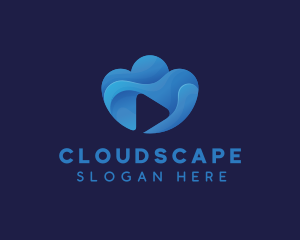Cloud Video Media Play logo design