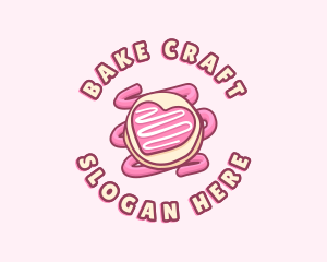 Heart Cookie Icing Bites logo design