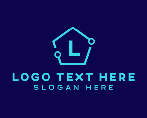 Hexagon - House Circuit Technology logo design