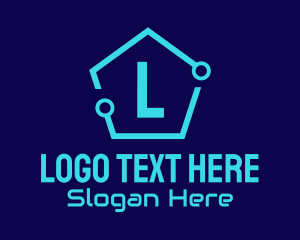 IT Service - Circuit Hexagon Lettermark logo design