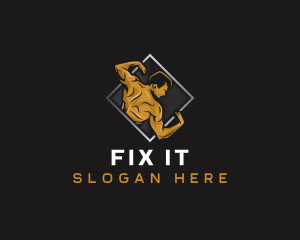 Gym Bodybuilder Fitness logo design