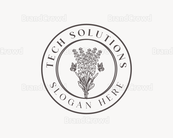 Lavender Flower Butterfly Logo