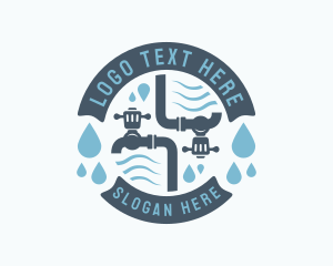 Water - Water Droplet Faucet logo design