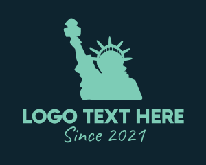 Souvenir - Green Statue of Liberty logo design