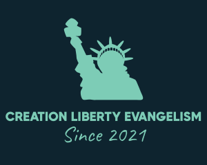 Green Statue of Liberty logo design