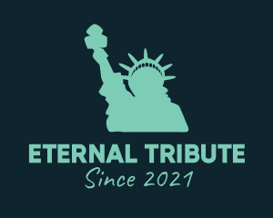 Monument - Green Statue of Liberty logo design