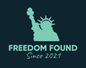 Independence - Green Statue of Liberty logo design