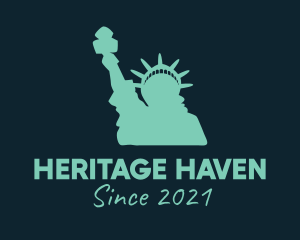 Historic - Green Statue of Liberty logo design