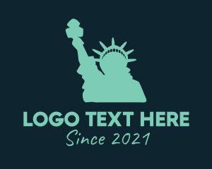 New York - Green Statue of Liberty logo design