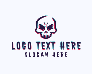 Mascot - Game Skull Anaglyph logo design