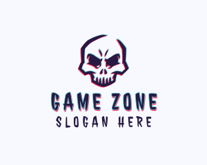 Game Skull Anaglyph logo design