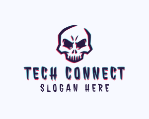 Online Gaming - Game Skull Anaglyph logo design