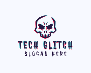 Game Skull Anaglyph logo design