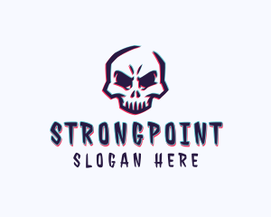 Anaglyph 3d - Game Skull Anaglyph logo design