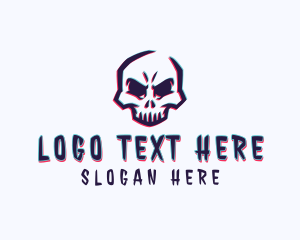 Video Game - Game Skull Anaglyph logo design