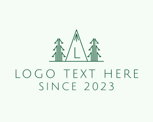 Letter - Pine Tree Forest logo design