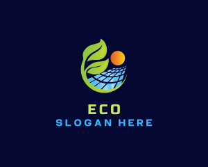 Solar Panel Leaf logo design