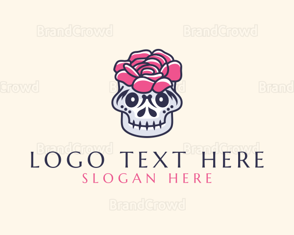 Flower Decor Skull Logo