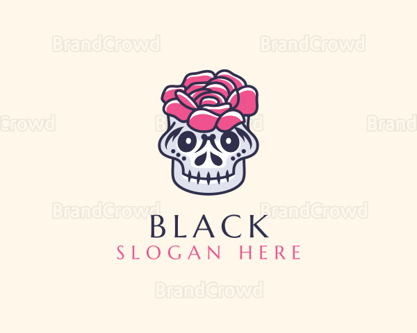 Flower Decor Skull Logo