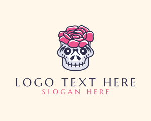 Sugar Skull - Flower Decor Skull logo design