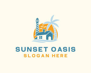 Sunset Lighthouse Resort logo design
