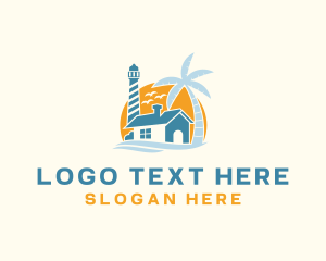 Vacation - Sunset Lighthouse Resort logo design