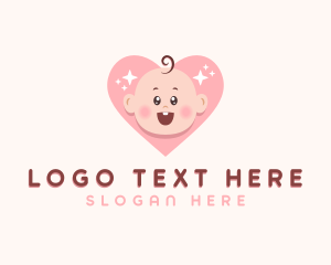 Nursery - Cute Baby Heart logo design