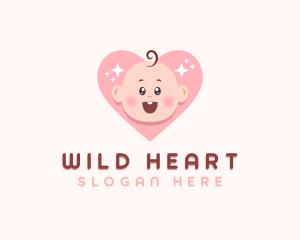 Cute Baby Heart logo design