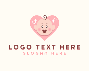 Cute Baby Heart logo design