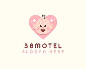 Cute Baby Heart logo design