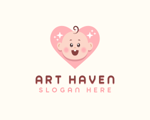 Cute Baby Heart logo design