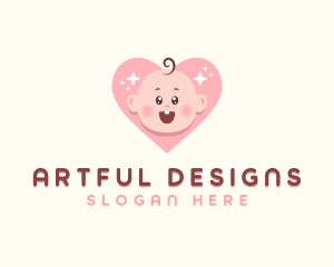 Cute Baby Heart logo design