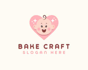 Cute Baby Heart logo design