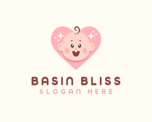 Cute Baby Heart logo design