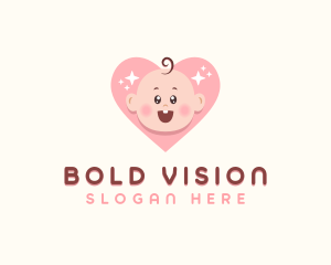 Cute Baby Heart logo design