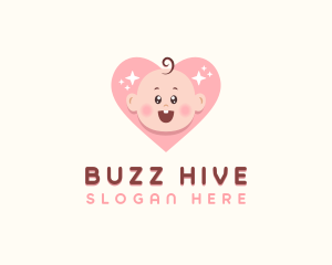 Cute Baby Heart logo design