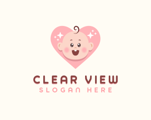 Cute Baby Heart logo design