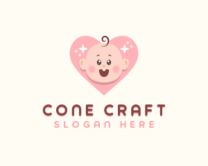 Cute Baby Heart logo design