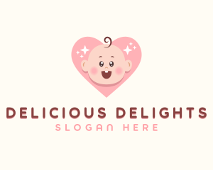 Cute Baby Heart logo design