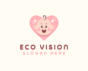 Cute Baby Heart logo design