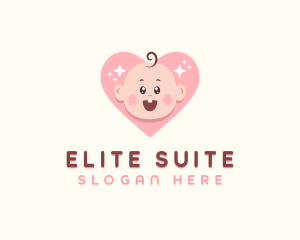 Cute Baby Heart logo design