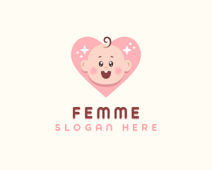 Cute Baby Heart logo design