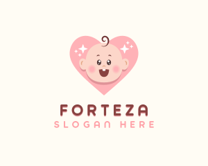 Cute Baby Heart logo design