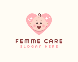 Cute Baby Heart logo design