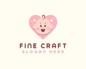 Cute Baby Heart logo design