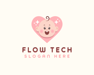 Cute Baby Heart logo design