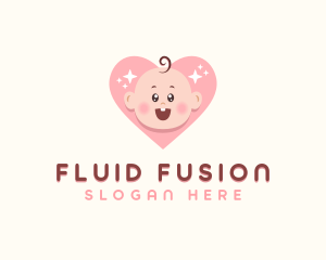 Cute Baby Heart logo design