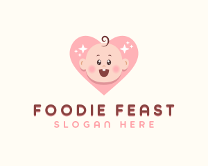 Cute Baby Heart logo design